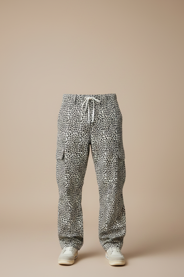 Pantalon Cargo Leopard - Imprimé Toile - vue 3
