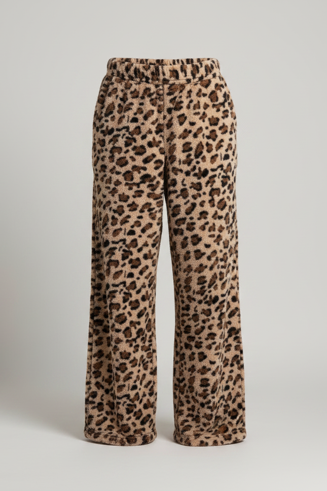 Pantalon Léopard Doux Molletonné Ample Décontracté Femme - Imprimé - vue 3