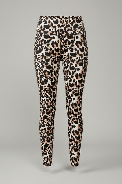 Pantalon Léopard Imprimé Taille Haute Stretch Femme - Polyester - vue 3