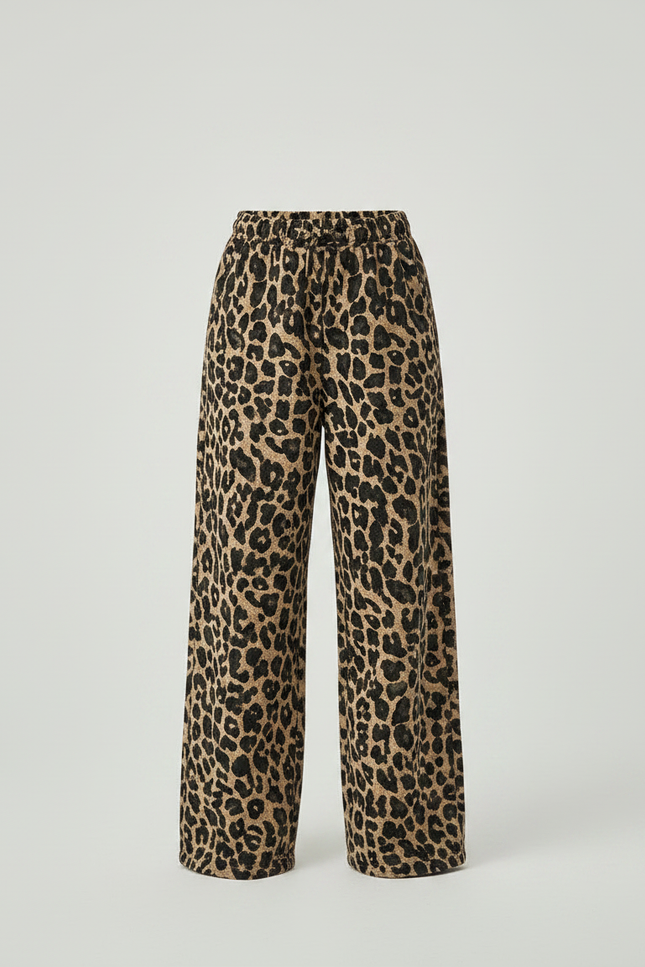 Pantalon Léopard Ample Imprimé Fille Décontracté - Molleton - vue 3
