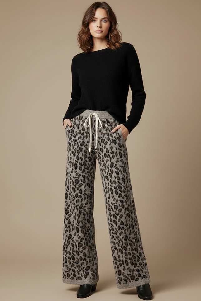 Pantalon Souple Leopard - Gris Molleton - vue 3