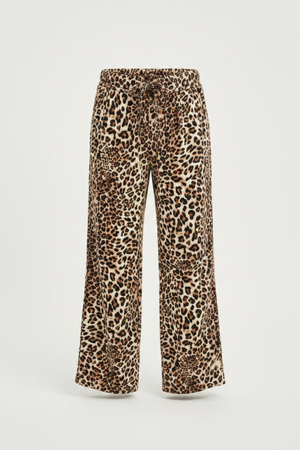 Pantalon Léopard Ample Fluide Imprimé Décontracté Garçon - Viscose - vue 3
