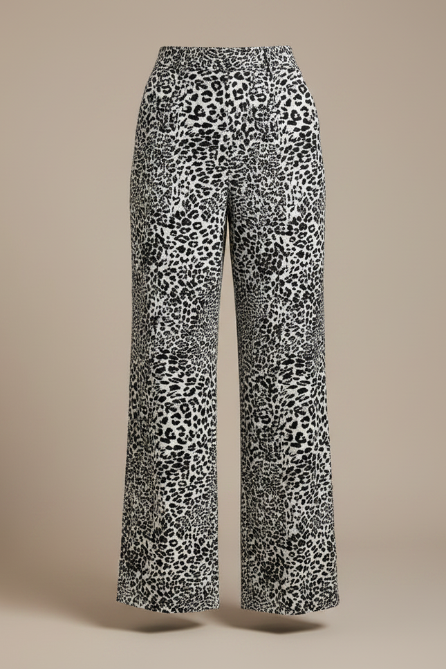 Pantalon Léopard Ample Imprimé Fluide Femme Élégant - Viscose - vue 3