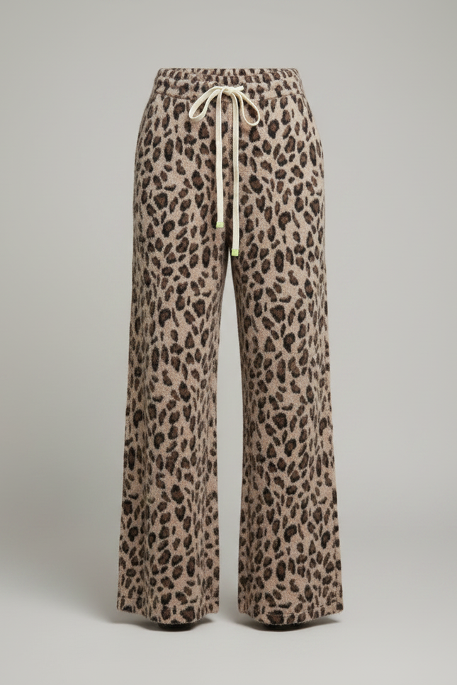Pantalon Léopard Ample Velours Imprimé Hiver Femme - vue 3