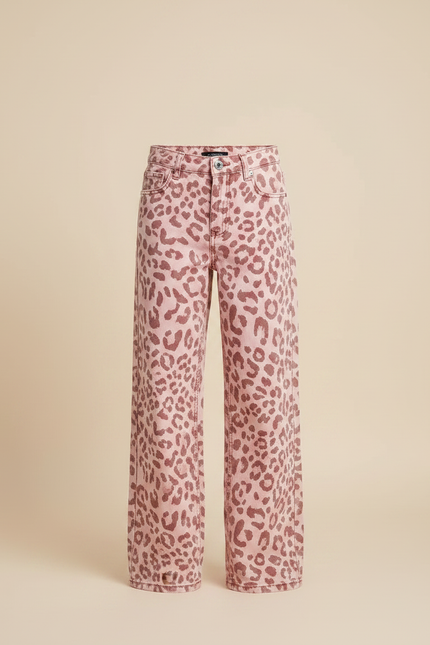 Pantalon Léopard Rose Ample Denim Imprimé Fille - Jean - vue 3