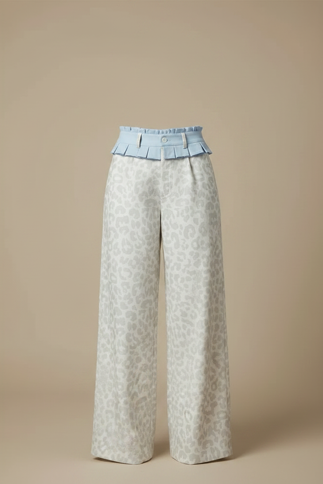 Pantalon Léopard Gris Ample Imprimé Fluide Femme - Viscose - vue 3