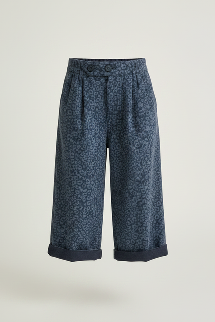Pantalon Léopard Bleu Imprimé Ample Coton Enfant - Molleton - vue 3