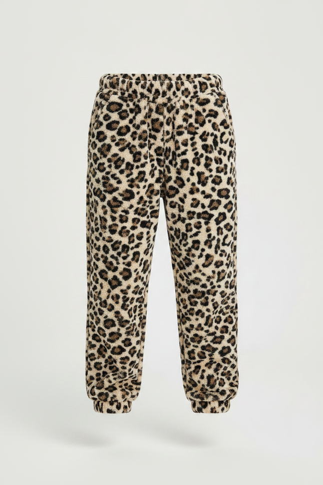 Pantalon Léopard Polaire Ample Marron Enfant - Molleton - vue 3