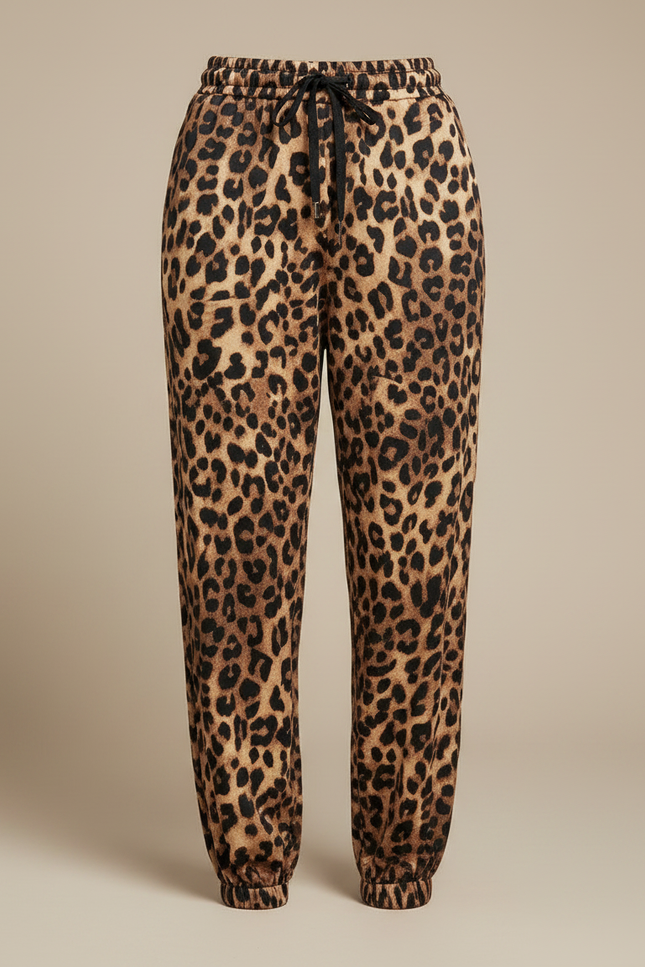 Pantalon Léopard Ample Imprimé Taille Haute Décontracté - Viscose - vue 3