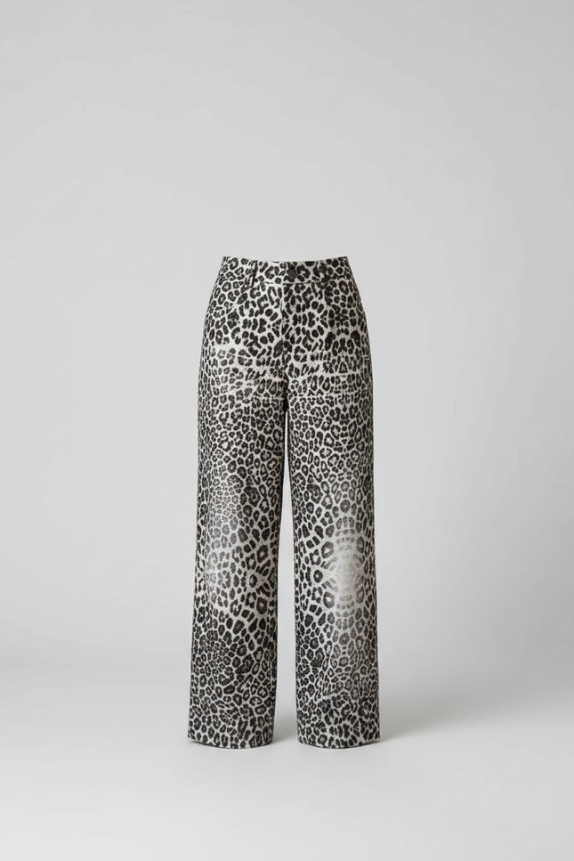 Pantalon Léopard Ample Imprimé Fluide Décontracté Chic - Viscose - vue 3