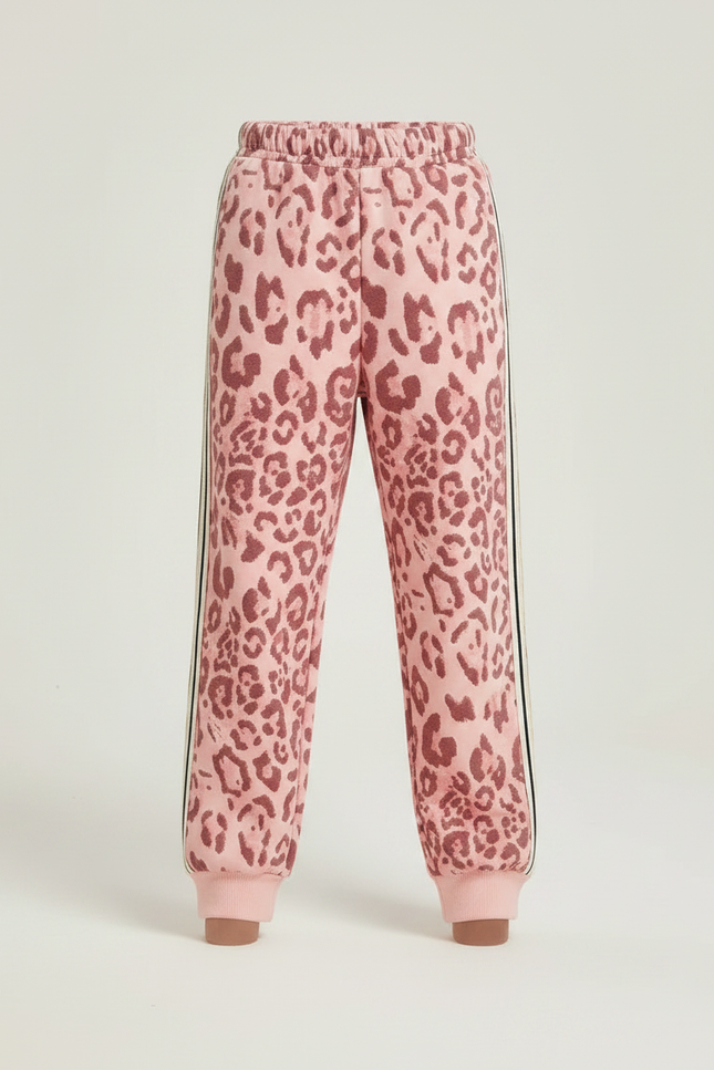 Pantalon Léopard Rose Ample Imprimé Sport Enfant - Molleton - vue 3