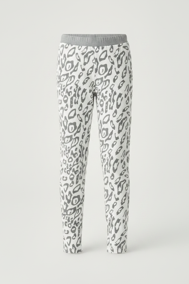 Pantalon Léopard Gris Skinny Imprimé Fille - Molleton - vue 3