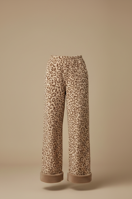 Pantalon Palazzo Leopard - Imprimé Molleton - vue 3