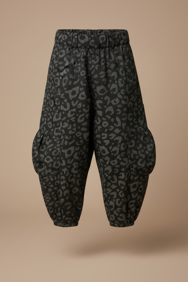 Pantalon Léopard Ample Imprimé Harem Garçon - Gris Molleton - vue 3