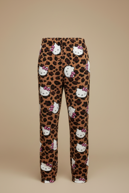 Pantalon Léopard Marron Hello Kitty Doux Ample Homme - Molleton - vue 3