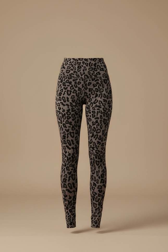Pantalon Léopard Imprimé Slim Chaud Femme - Molleton - vue 3