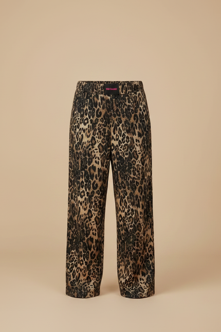 Pantalon Léopard Ample Imprimé Marron Décontracté Fille - Viscose - vue 3