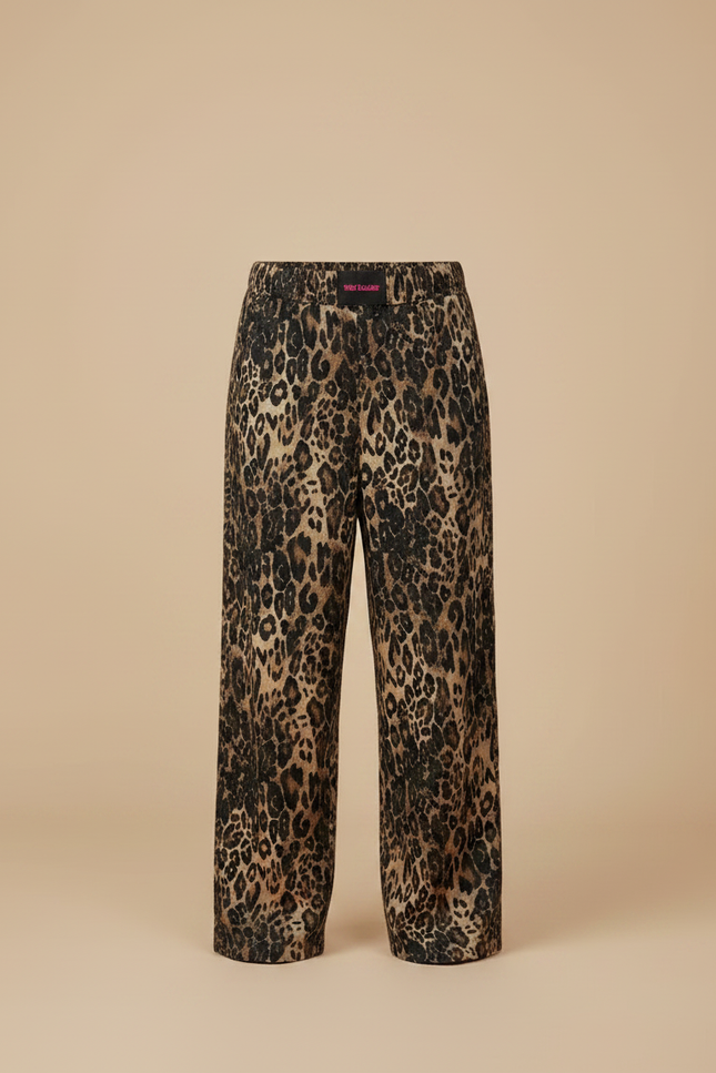 Pantalon Léopard Ample Imprimé Marron Décontracté Fille - Viscose - vue 3