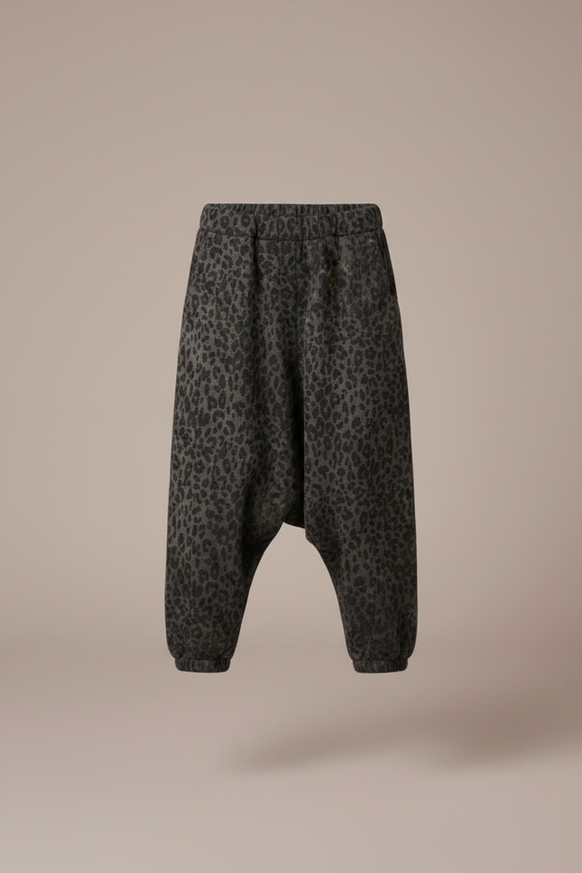 Pantalon Léopard Gris Ample Imprimé Enfant - Molleton - vue 3