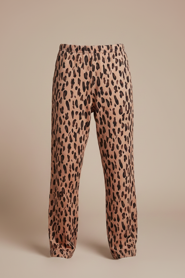 Pantalon Léopard Marron Ample Doux Enfant - Imprimé Molleton - vue 3