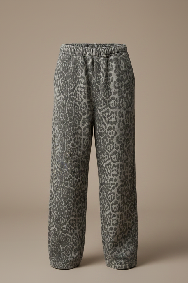 Pantalon Léopard Gris Ample Molletonné Garçon - Imprimé - vue 3