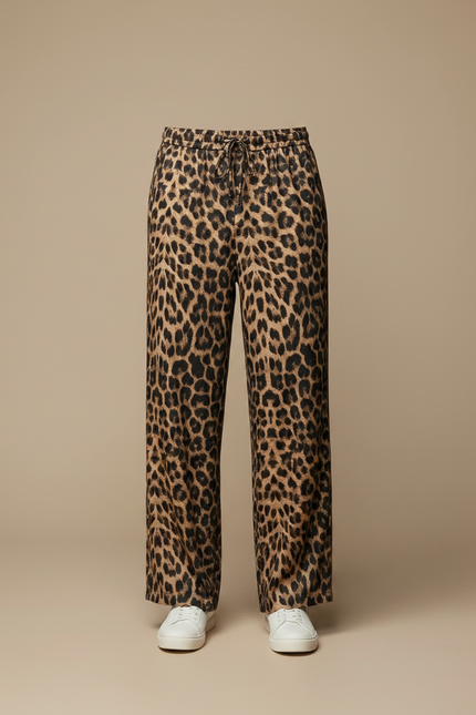 Pantalon Léopard Ample Imprimé Fluide Décontracté - Viscose - vue 3