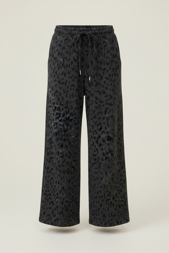Pantalon Léopard Gris Ample Molletonné Fille - vue 3