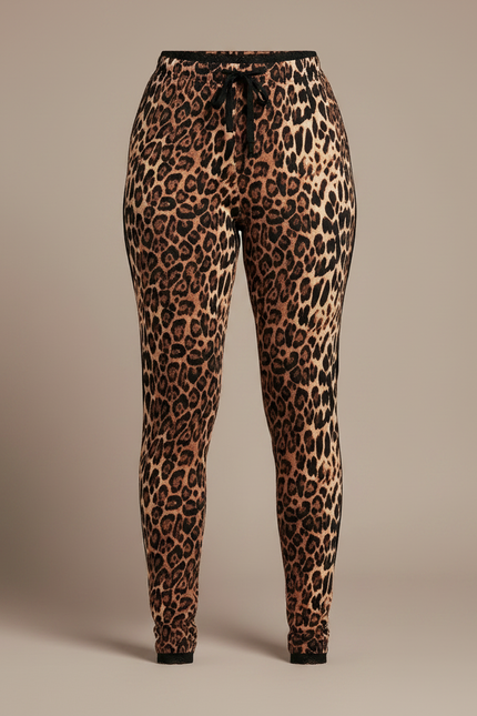 Pantalon Léopard Imprimé Slim Ajusté Femme - Molleton - vue 3