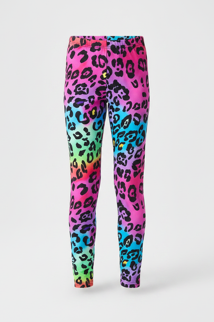 Pantalon Léopard Enfant Multicolore Imprimé Stretch - Polyester - vue 3